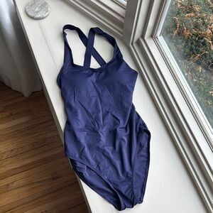 Andie Blue One Piece Swimsuit with Racerback